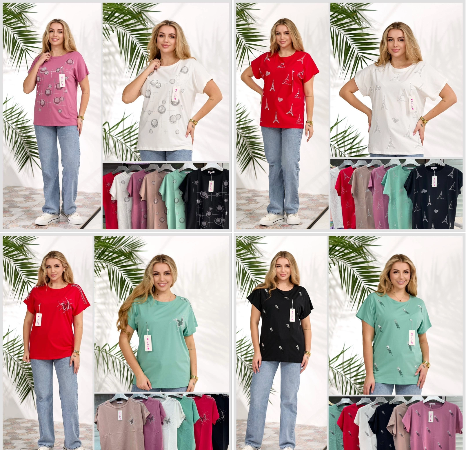 Жіночі футболки. Розмір універсальний 48-52 різного кольору. Матеріал котон. Жіночі футболки. Розмір універсальний 48-52 різного кольору. Матеріал котон.