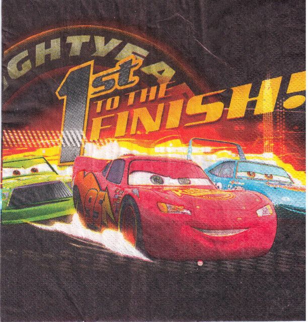 Салфетки бумажные сервировочные "Тачки" 20 шт Салфетки бумажные сервировочные "Тачки" 20 шт