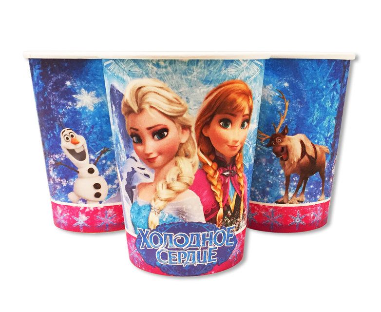 Стаканы одноразовые бумажные детские " Холодное сердце " 10 шт./уп. Стаканы одноразовые бумажные детские " Холодное сердце " 10 шт./уп.