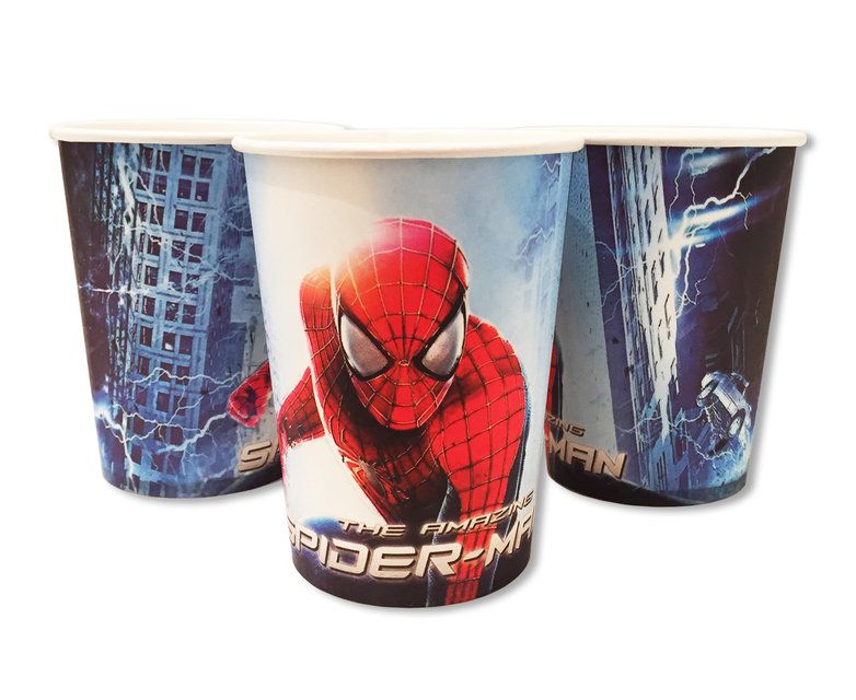 Стаканчики одноразовые праздничные детские " Человек паук " 10 шт./уп. Стаканчики одноразовые бумажные "Человек паук" (10шт/уп)