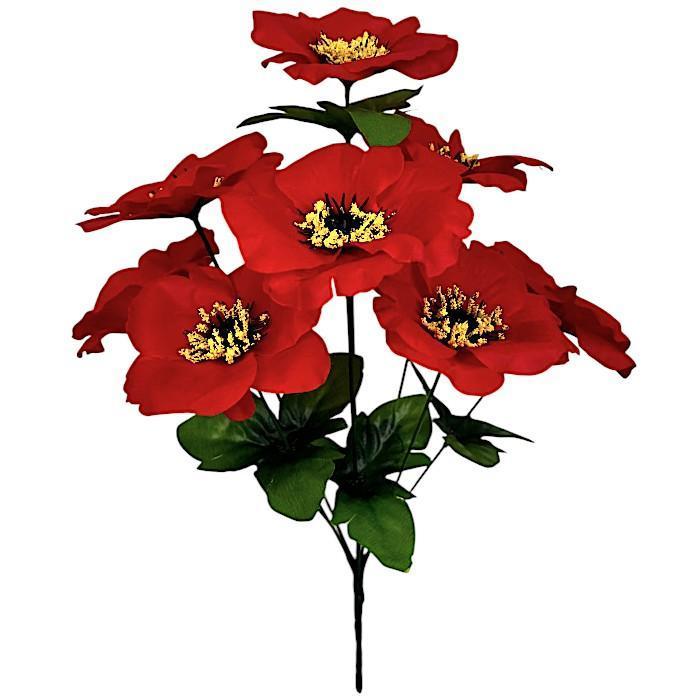 Искусственные цветы букет красных маков, 43см