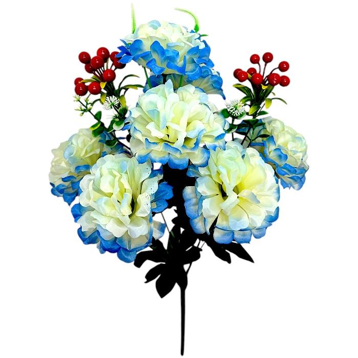 Искусственные цветы букет хризантемы с калиной, 56см