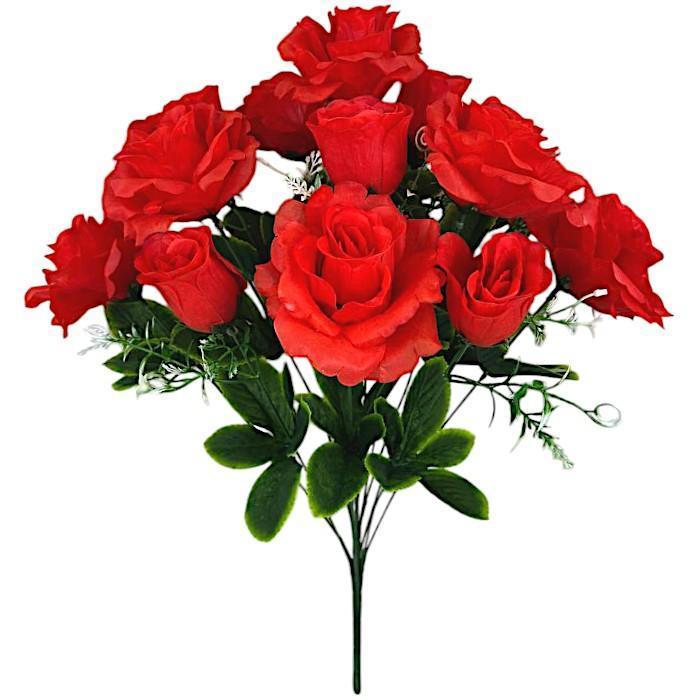 Искусственные цветы букет розы и бутоны Подарок, 56см