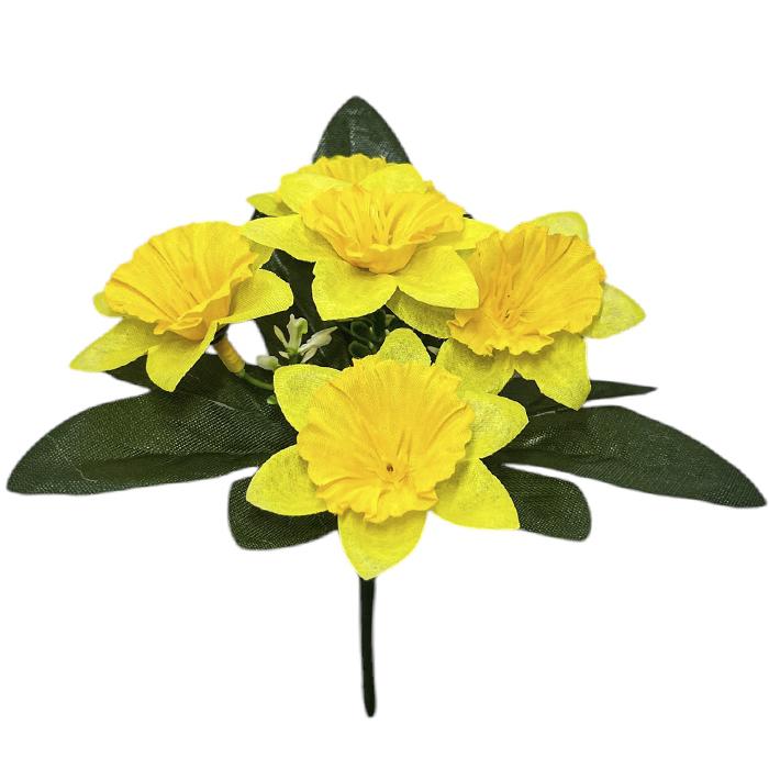 Искусственные цветы букет бордюрные нарциссы, 18см