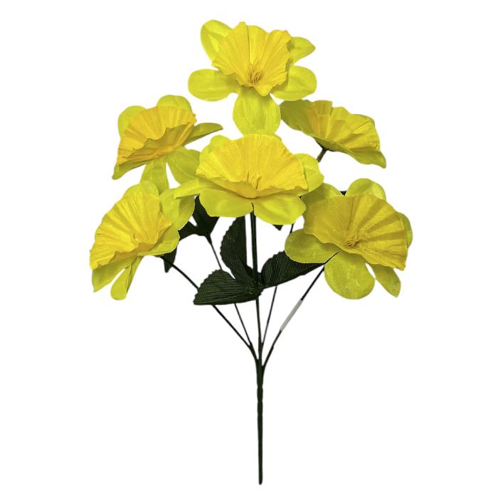 Искусственные цветы букет нарциссы полевые желтые, 35см
