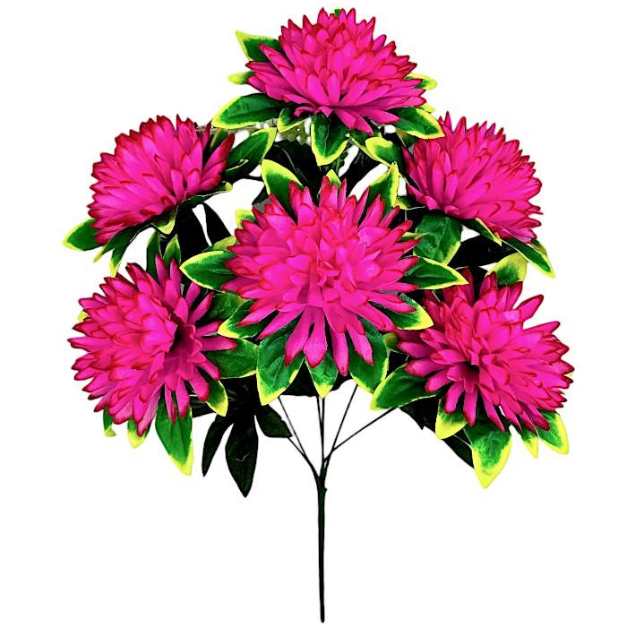 Искусственные цветы букет астры с воротником, 56см