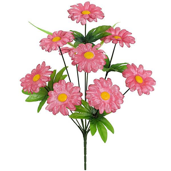 Искусственные цветы букет атласных ромашек 9-ка, 38см
