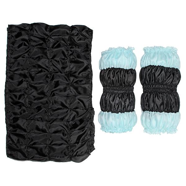 Чехол Шелк Двухцветный, Луч /голубой+черный/