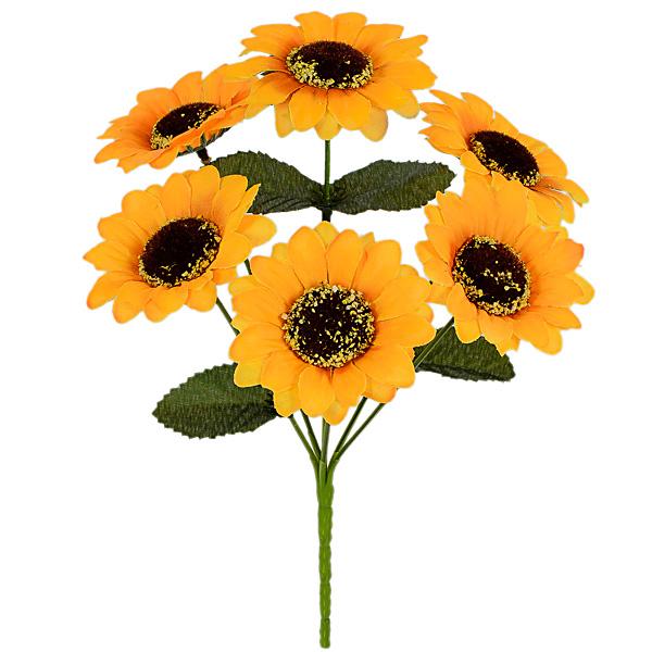 Искусственные цветы букет подсолнуха, 27см Искусственные цветы букет подсолнуха, 27см