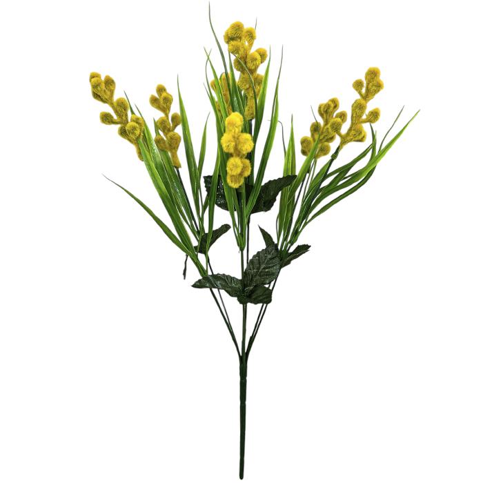 Искусственные цветы букет мимоза пушистая 7-ка, 40см