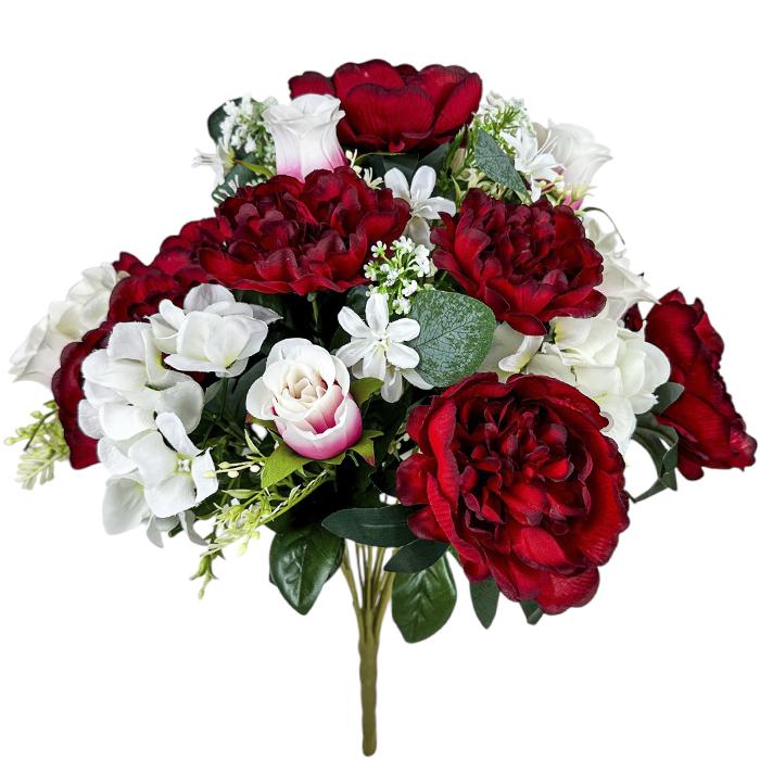 Искусственные цветы букет пионов и роз Фантазия серия VIP, 52см Искусственные цветы букет пионов и роз Фантазия серия VIP, 52см