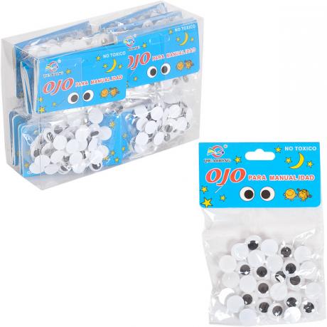 Набор для поделок глаза черные 1,2 см 120 Набор для поделок глаза черные 1,2 см 120