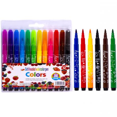 Фломастер - пензлик 12 кольорів Colors 1818-12 Фломастер - пензлик 12 кольорів Colors 1818-12