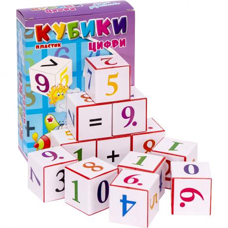 КубикиЦифри і знаки Пластик в коробочці КубикиЦифри і знаки Пластик в коробочці