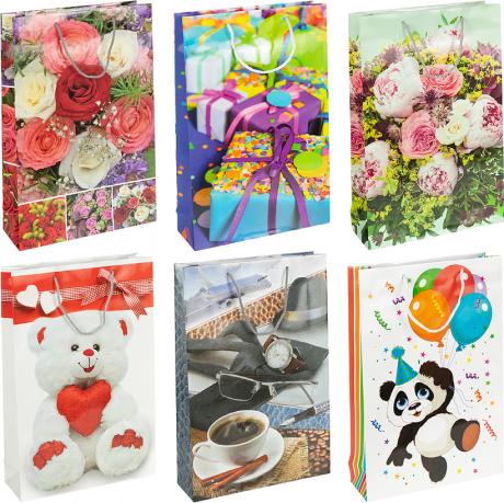 Пакет кольоровий великий МІКС вертикальний 25х39х8 см 5038 Пакет кольоровий великий МІКС вертикальний 25х39х8 см 5038