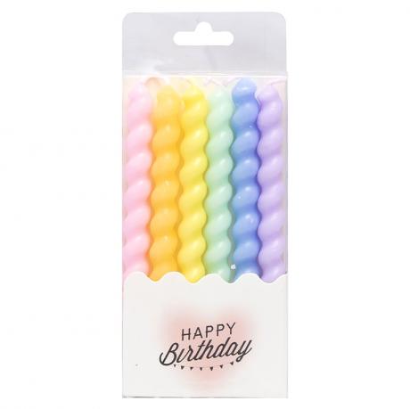 Набір свічок для торта 6шт спіраль кольорова TL-1047 Набір свічок для торта 6шт спіраль кольорова TL-1047