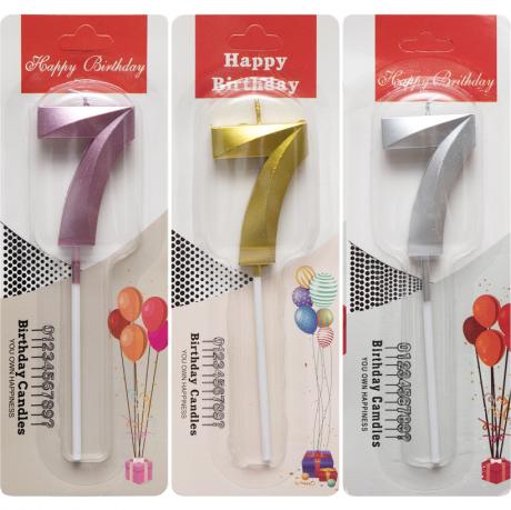 Свічка-цифра 7 металік TL-1056 Свічка-цифра 7 металік TL-1056