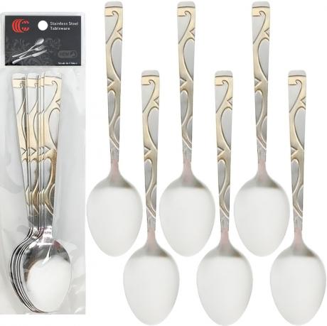 Набір столових ложок 6шт Візерунок 21см C 807-BS Набір столових ложок 6шт Візерунок 21см C 807-BS