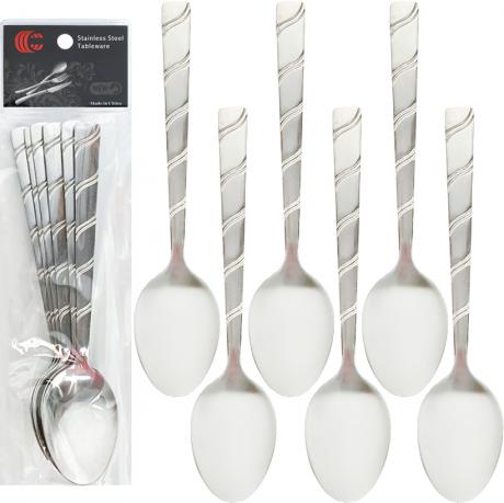 Набір столових ложок 6шт Хвиля 21см C 808-BS Набір столових ложок 6шт Хвиля 21см C 808-BS