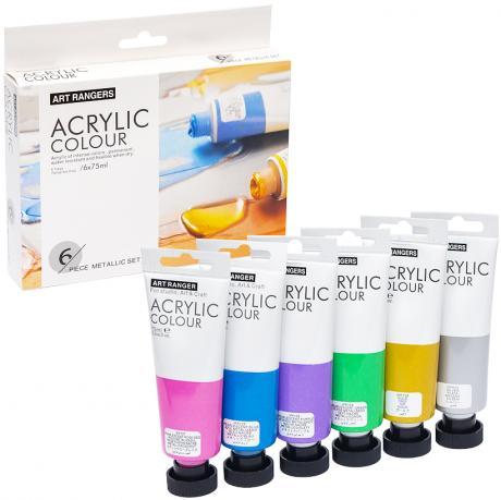 Фарби 75мл Art Ranger 6 кольорів Acryliс metallic FEA0675T-M Фарби 75мл Art Ranger 6 кольорів Acryliс metallic FEA0675T-M