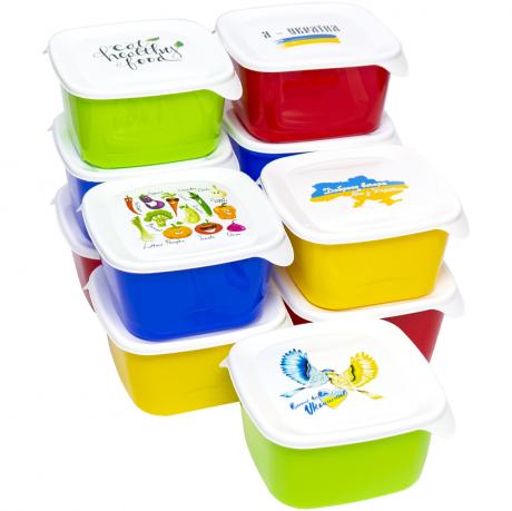 Контейнер квадратний Фаворит 1,3л з малюнком БП-216 Контейнер квадратний Фаворит 1,3л з малюнком БП-216