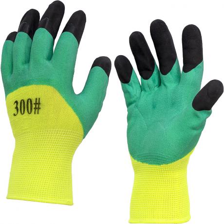 Рукавички робочі Піна G-300 Салатові з чорними пальцями прогумовані Рукавички робочі Піна G-300 Салатові з чорними пальцями прогумовані