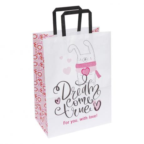 Пакет паперовий КРАФТ білий 25х15х34, 5см KGB 253415-36 Пакет паперовий КРАФТ білий 25х15х34, 5см KGB 253415-36