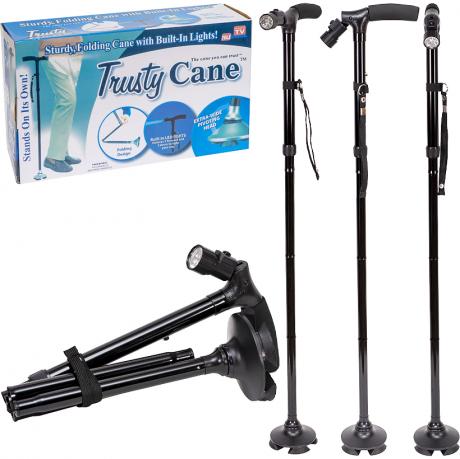 Складна тростина для ходьби з ліхтариком, нековзна, телескопічна 62-3 Складна тростина для ходьби з ліхтариком, нековзна, телескопічна 62-3