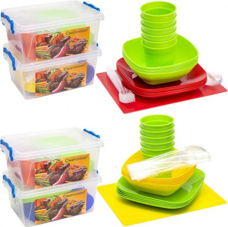 Набір посуду Пікнік на 6 осіб в боксі БП-162 Набір посуду Пікнік на 6 осіб в боксі БП-162