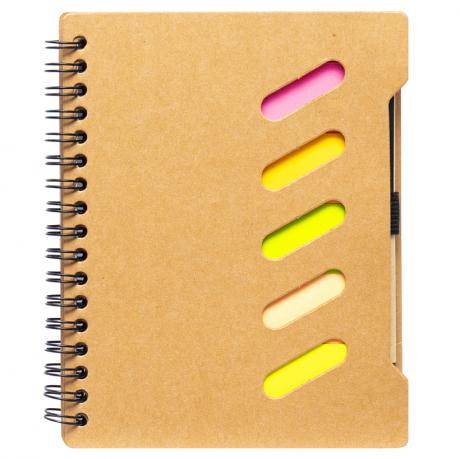 Блокнот С6 на спіралі 64ар. з набором стікерів та ручкою JX011 Блокнот С6 на спіралі 64ар. з набором стікерів та ручкою JX011