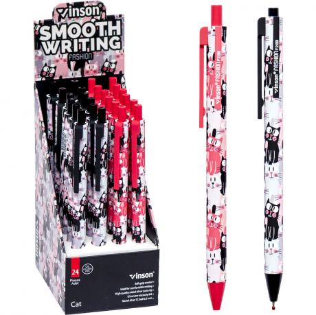 Ручка масляна VINSON Cat синяя F2 автоматична Ручка масляна VINSON Cat синяя F2 автоматична