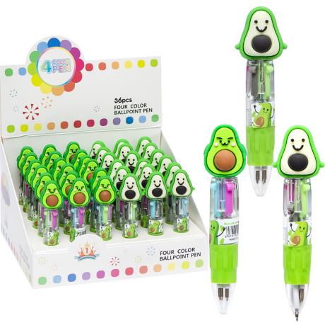 Ручка кулькова дитяча 4 кольори міні Авокадо 881-3 Ручка кулькова дитяча 4 кольори міні Авокадо 881-3
