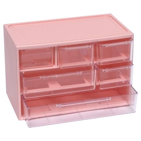 Органайзер настільний 6 відділень Рожевий 12х18х9,5см WXS-4 Органайзер настільний 6 відділень Рожевий 12х18х9,5см WXS-4