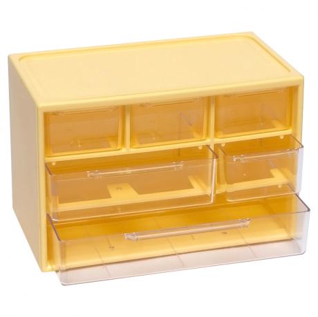 Органайзер настільний 6 відділень Жовтий 12х18х9,5см WXS-4 Органайзер настільний 6 відділень Жовтий 12х18х9,5см WXS-4