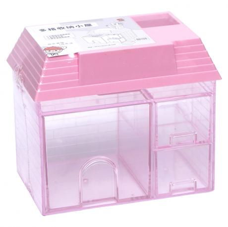 Органайзер настільний 3 відділення Будиночок Рожевий 15,5х10,3х14,7см WXS-5 Органайзер настільний 3 відділення Будиночок Рожевий 15,5х10,3х14,7см WXS-5
