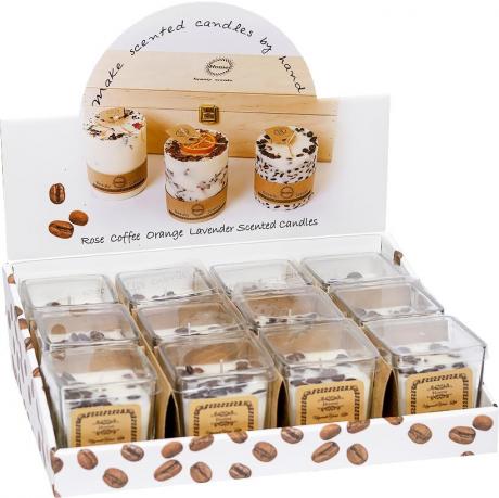 Свічка ароматична 7*7*7,5см Orange у скляному стакані KF005-4 Свічка ароматична 7*7*7,5см Orange у скляному стакані KF005-4