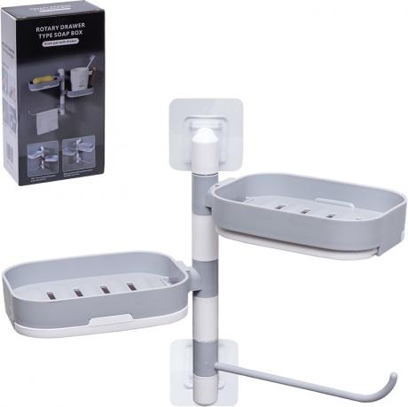 Настінна мильниця, що обертається зі зливом Rotary drawer type soap box 621502 Настінна мильниця, що обертається зі зливом Rotary drawer type soap box 621502