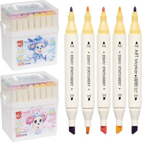 Набір скетч-маркерів ART Marker 48 кольорів 251-48 у пластиковому боксі Набір скетч-маркерів ART Marker 48 кольорів 251-48 у пластиковому боксі