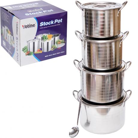 Набір металевих каструль 4шт D24см/26см/28см/30см 83-41 металеві кришки Набір металевих каструль 4шт D24см/26см/28см/30см 83-41 металеві кришки