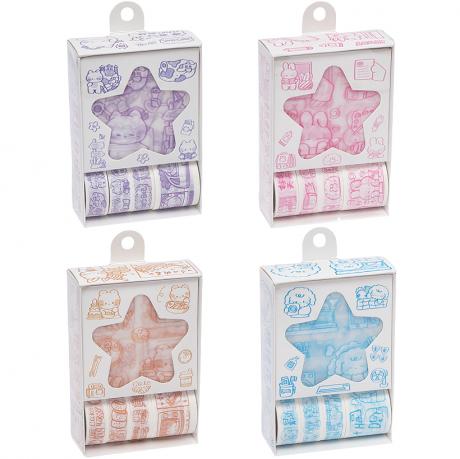 Набір для творчості Скотч декоративний паперовий 4шт + наліпки 4аркуші XM-JD2890D Набір для творчості Скотч декоративний паперовий 4шт + наліпки 4аркуші XM-JD2890D