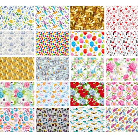 Папір пакувальний МІКС для подарунків 90х64 см GWP2024-4/1 Папір пакувальний МІКС для подарунків 90х64 см GWP2024-4/1