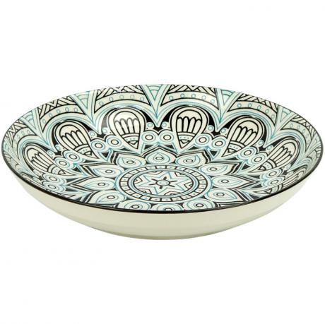 Тарілка керамічна 9-ка з візерунком D23*6,5см 700мл 6895-108 Тарілка керамічна 9-ка з візерунком D23*6,5см 700мл 6895-108