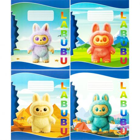 Зошит кольоровий 12 листів, клітина Labubu Зошит кольоровий 12 листів, клітина Labubu