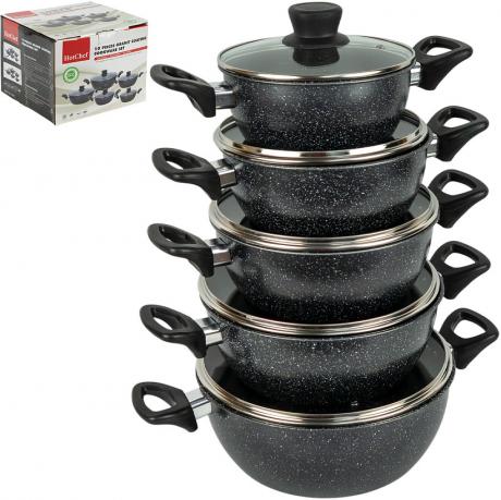 Набір каструль з антипригарним покриттям 5шт 1/1,2/2/3/4л з кришками D18/20/22/24/26см TTG158/16749-1 Набір каструль з антипригарним покриттям 5шт 1/1,2/2/3/4л з кришками D18/20/22/24/26см TTG158/16749-1