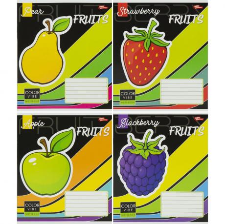 Зошит кольоровий 12 листів, клітина 3845к Зошит кольоровий 12 листів, клітина 3845к