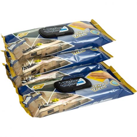 Вологі серветки для прибирання кухні та ванної 48шт клапан ТМ CLEAN FRESH 500830 Вологі серветки для прибирання кухні та ванної 48шт клапан ТМ CLEAN FRESH 500830