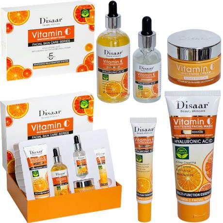 Набір з догляду за обличчям (5 предметів) з вітаміном C у подарунковій коробці DS5089 Набір з догляду за обличчям (5 предметів) з вітаміном C у подарунковій коробці DS5089