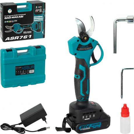 Акумуляторний секатор 21V, різ до 25 мм, батарея 1500 mAh,кейс+коробка ASR768/761 Акумуляторний секатор 21V, різ до 25 мм, батарея 1500 mAh,кейс+коробка ASR768/761