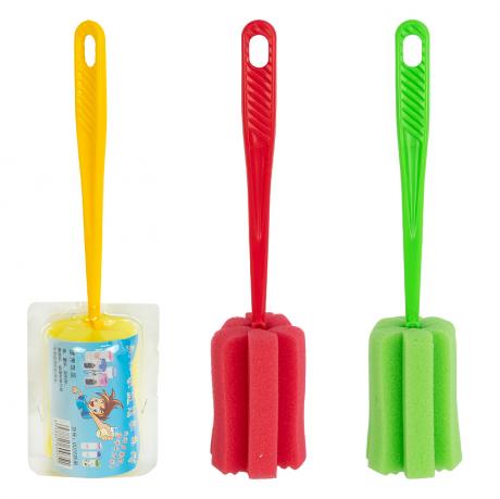 Губка для миття пляшок 24см на довгій пластиковій ручці 0035 Губка для миття пляшок 24см на довгій пластиковій ручці 0035