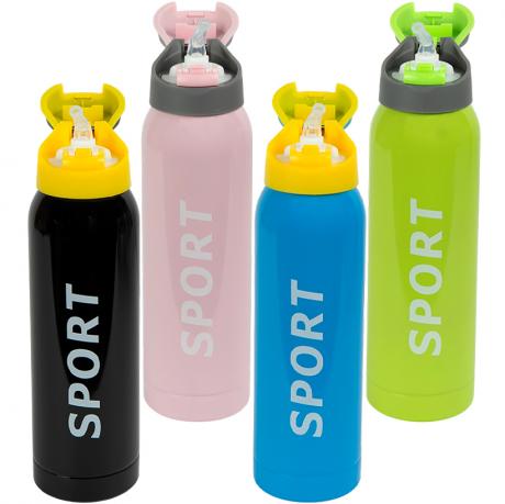 Термопляшка спортивна 500 мл з трубочкою для пиття та шнурком B25-10 Термопляшка спортивна 500 мл з трубочкою для пиття та шнурком B25-10